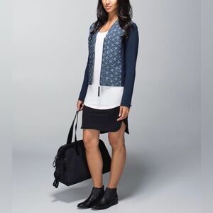 Lululemon Cardigan & Again Exploded Sashiko Star Inkwell Ghost Jacket 2014 Sz 10